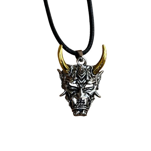 Yokai Hannya Oni Devil Mask Necklace - Picture 1 of 6